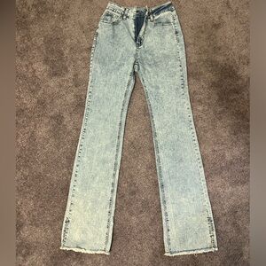 Washed straight jeans
